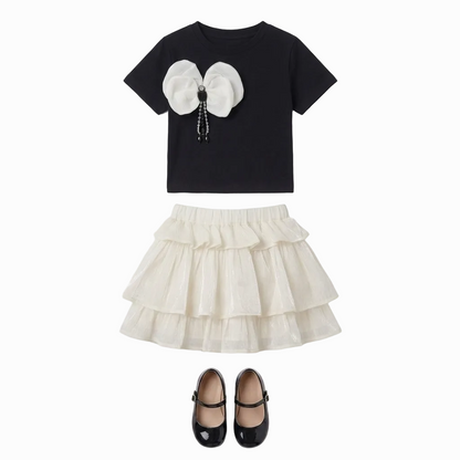 KEBI.XIAOZHU BOW HOOK SKIRT TOP