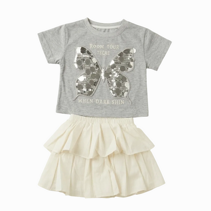 BAIKU WANGZI BUTTERFLY SKIRT TOP