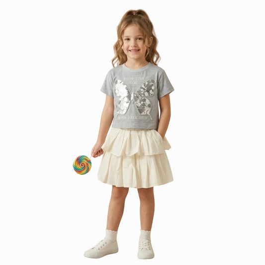 BAIKU WANGZI BUTTERFLY SKIRT TOP