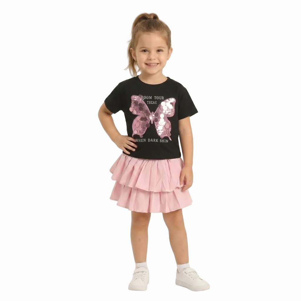 BAIKU WANGZI BUTTERFLY SKIRT TOP