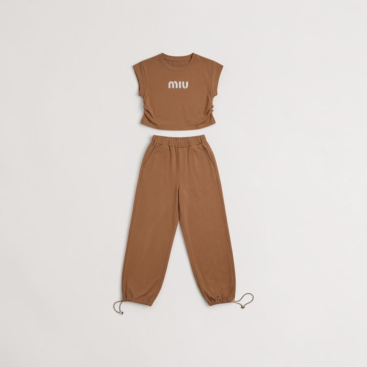 MIU MIU KIDS FULL CORDSET BROWN