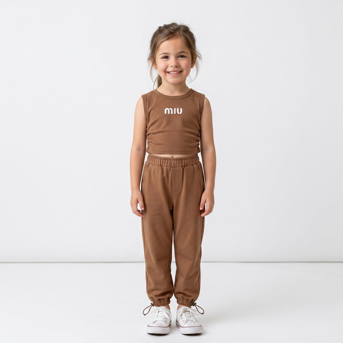 MIU MIU KIDS FULL CORDSET BROWN