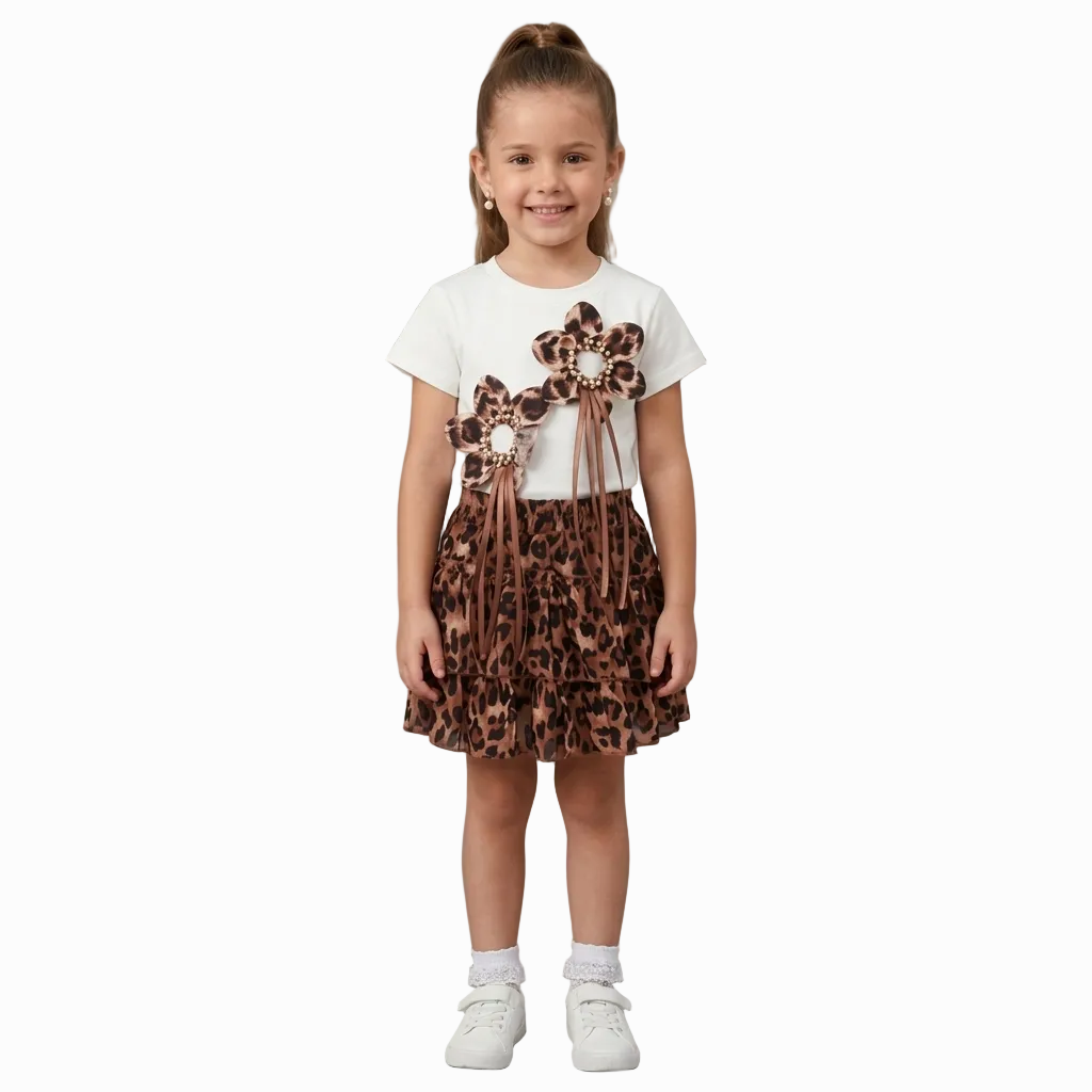 BAIKU WANZGI FLOWER PRINT SKIRT TOP
