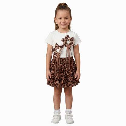 BAIKU WANZGI FLOWER PRINT SKIRT TOP