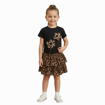 BAIKU WANZGI FLOWER PRINT SKIRT TOP
